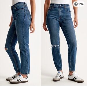 Abercrombie & Fitch Distressed Medium Wash High Rise Jeans